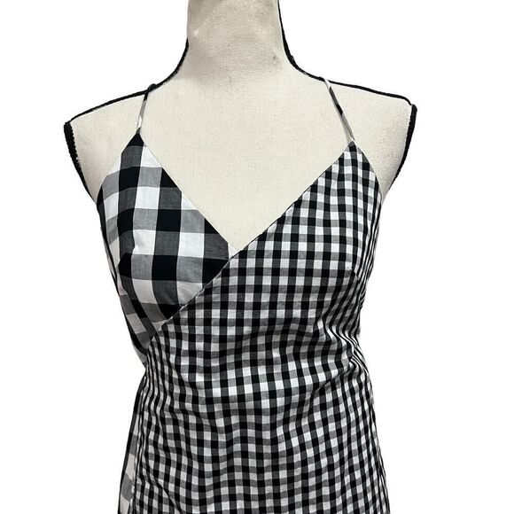 BP.  black white mixed check gingham sleeveless wrap dress size small - Picture 7 of 12